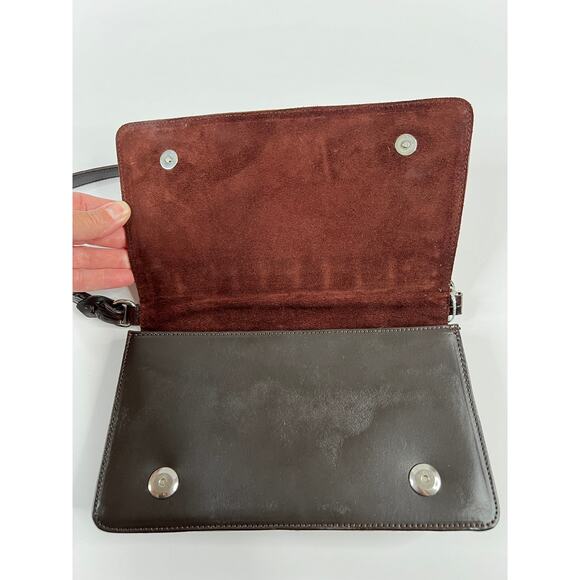 GILDA TONELLI Bag Leather Crocodile Embossed Brown Italian Leather - Picture 5 of 16